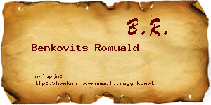 Benkovits Romuald névjegykártya